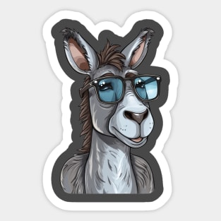 cartoon donkey wearing sunglasses Sticker